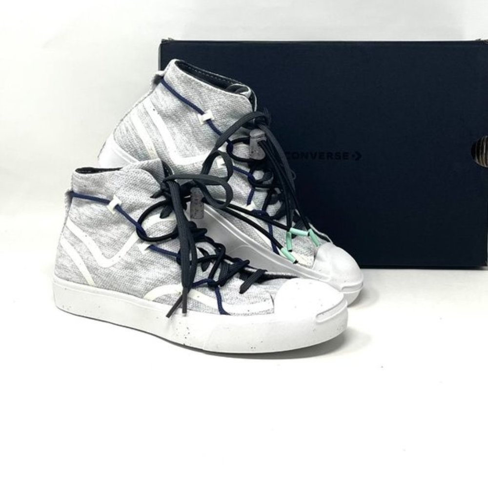 💖MEGA SALE💖Converse Jack Purcell Rally Mid  White Gray  Men's  Canvas 170947C - Picture 9 of 10